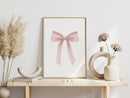 Pink Ribbon Bow Print