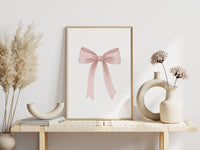 Pink Ribbon Bow Print