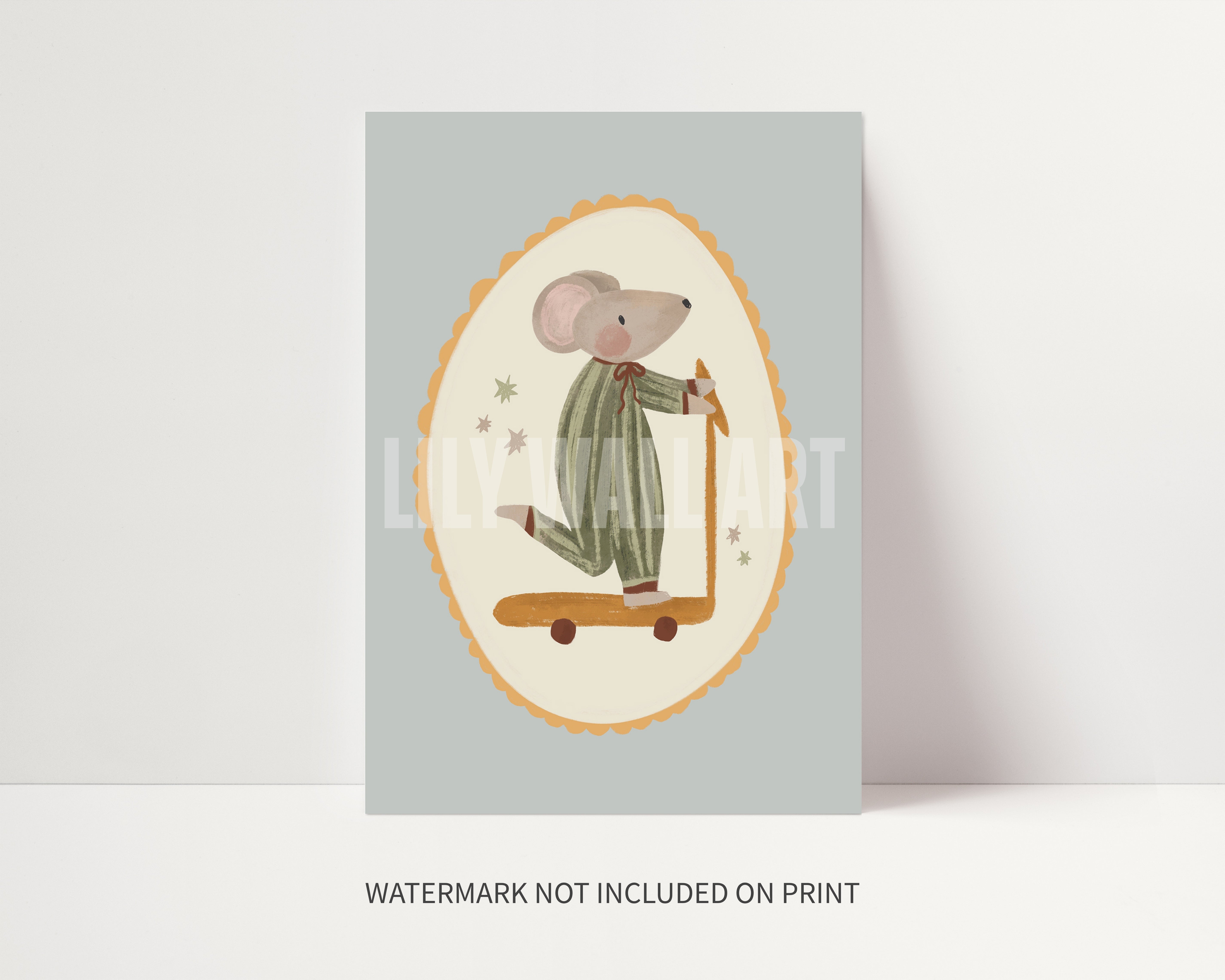 Mouse Scooter Print