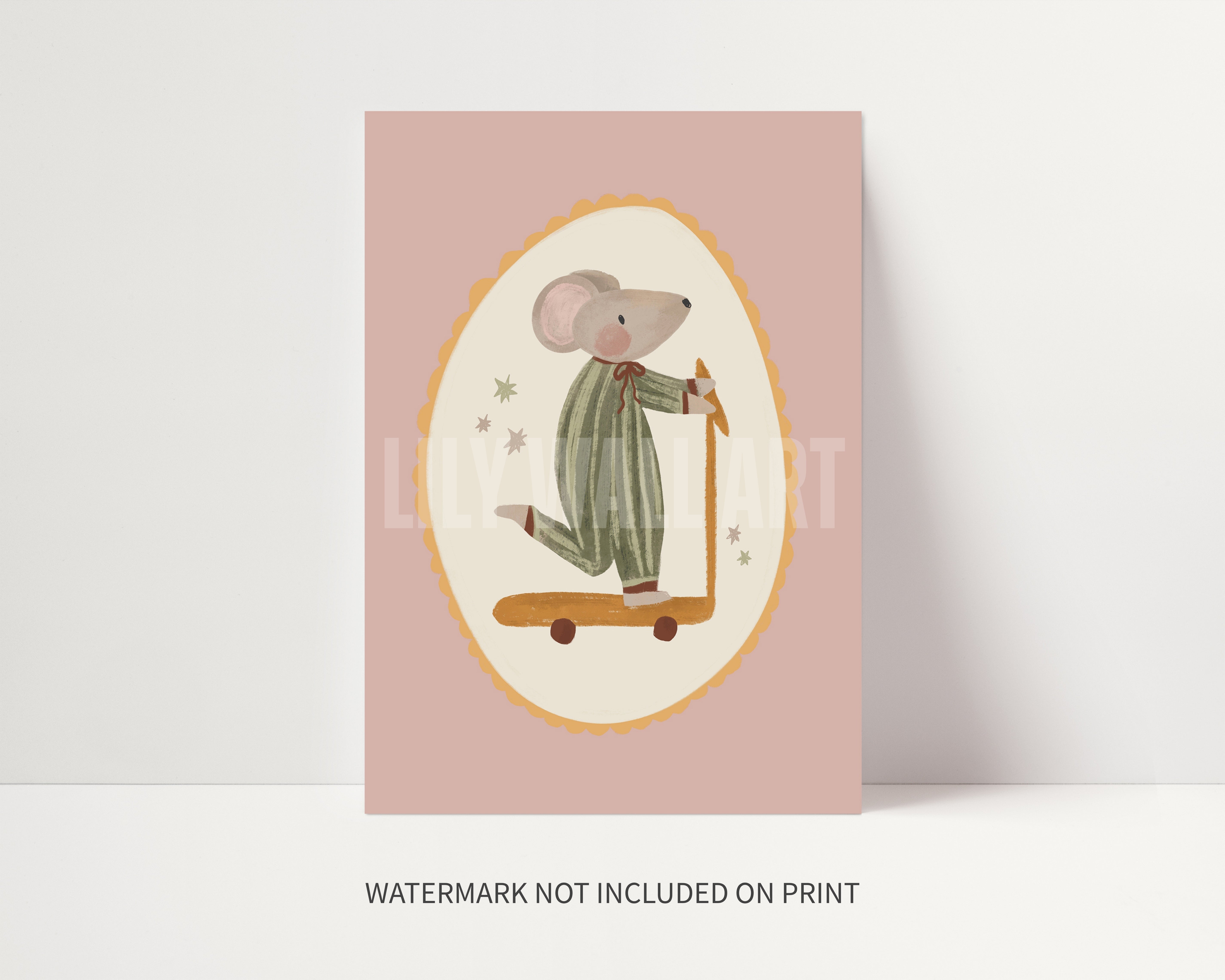 Mouse Scooter Print