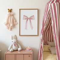 Pink Ribbon Bow Print
