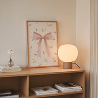 Pink Ribbon Bow Print