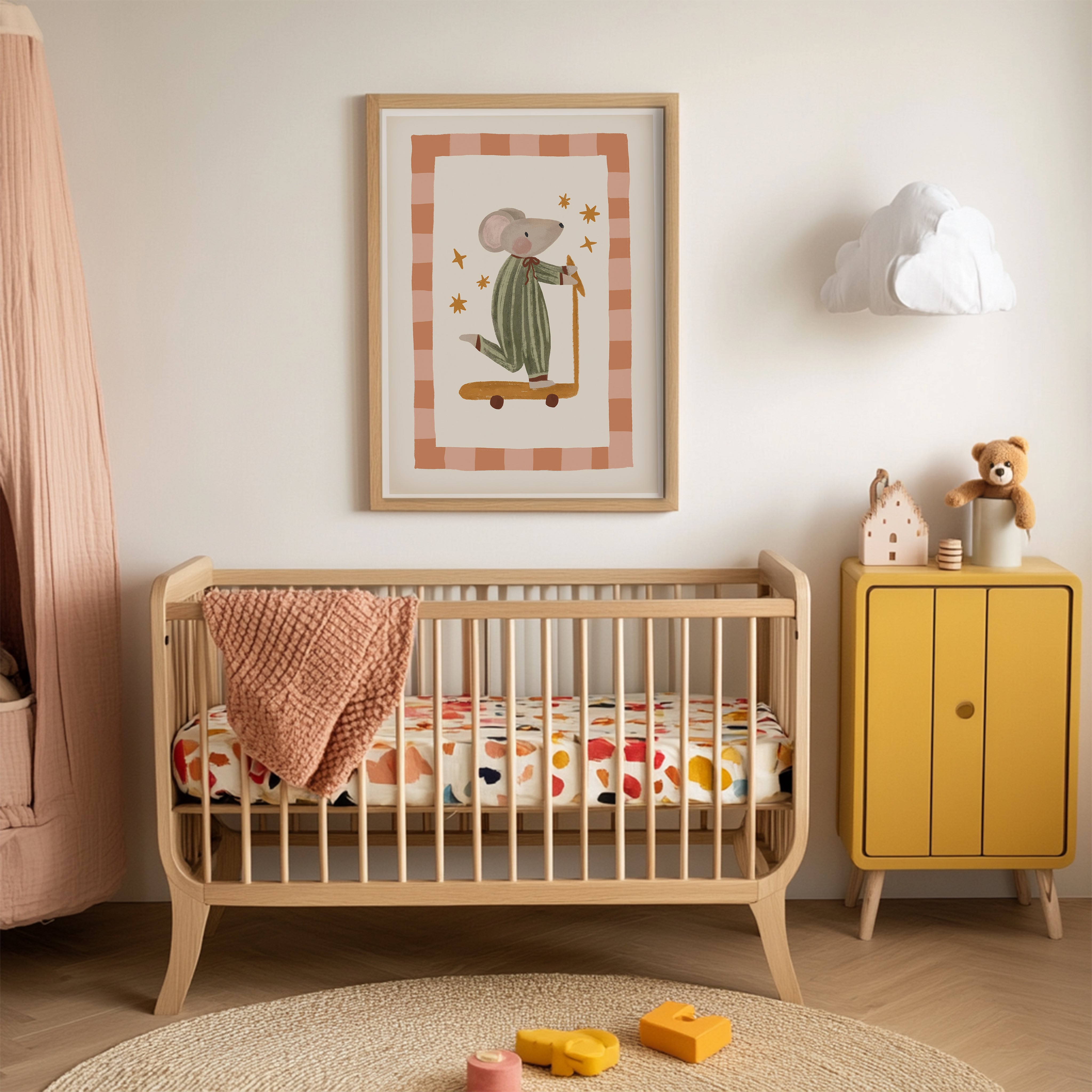 Cute Mouse on Scooter Print